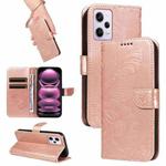 For Xiaomi Redmi Note 12 Pro 5G Global Swallowtail Butterfly Embossed Leather Phone Case(Rose Gold)