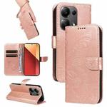 For Xiaomi Redmi Note 13 Pro 4G Swallowtail Butterfly Embossed Leather Phone Case(Rose Gold)