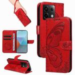 For Xiaomi Redmi Note 13 Pro 5G Swallowtail Butterfly Embossed Leather Phone Case(Red)