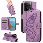 For Xiaomi Redmi Note 13 Pro 5G Swallowtail Butterfly Embossed Leather Phone Case(Purple)