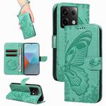 For Xiaomi Redmi Note 13 Pro 5G Swallowtail Butterfly Embossed Leather Phone Case(Green)