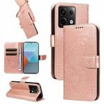 For Xiaomi Poco X6 5G Swallowtail Butterfly Embossed Leather Phone Case(Rose Gold)