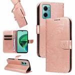 For Xiaomi Redmi 10 5G / Note 11E 5G Swallowtail Butterfly Embossed Leather Phone Case(Rose Gold)