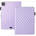 For iPad Pro 13 2024 Rhombus Lattice Leather Smart Tablet Case(Purple)