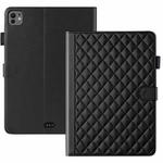 For iPad Pro 13 2024 Rhombus Lattice Leather Smart Tablet Case(Black)