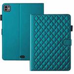 For iPad Pro 11 2024 Rhombus Lattice Leather Smart Tablet Case(Dark Green)