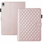 For iPad 10th Gen 10.9 2022 Rhombus Lattice Leather Smart Tablet Case(Rose Gold)