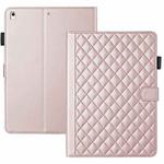 For iPad Air / Air 2 / 9.7 2017 / 2018 Rhombus Lattice Leather Smart Tablet Case(Rose Gold)