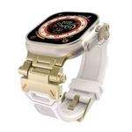 For Apple Watch Ultra 49mm Stainless Steel Connector TPU Watch Band(Gold Starlight)