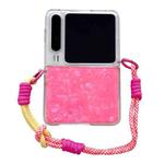For Huawei Pura X Pearlescent Shell Texture Side Buckle Phone Case with Rainbow Bracelet(Red)
