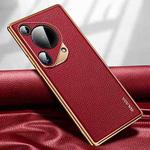 For Huawei Pura 70 Ultra SULADA TPU + Litchi Texture Leather Phone Case(Red)