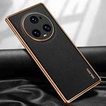 For Honor Magic5 Pro SULADA TPU + Litchi Texture Leather Phone Case(Black)
