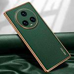 For Honor Magic5 SULADA TPU + Litchi Texture Leather Phone Case(Green)