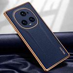 For Honor Magic5 Ultimate SULADA TPU + Litchi Texture Leather Phone Case(Blue)