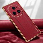 For Honor Magic5 Ultimate SULADA TPU + Litchi Texture Leather Phone Case(Red)