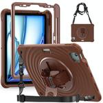 For iPad Air 11 2025 / 2024 Rotation Holder Silicone Hybrid PC Tablet Case(Chocolate)