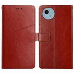 For Sharp Aquos Wish 4 HT01 Y-shaped Pattern Flip Leather Phone Case(Brown)