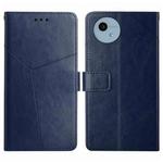 For Sharp Aquos Wish 4 HT01 Y-shaped Pattern Flip Leather Phone Case(Blue)