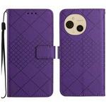 For Sharp Aquos sense9 Rhombic Grid Texture Leather Phone Case(Purple)