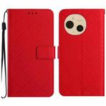 For Sharp Aquos sense9 Rhombic Grid Texture Leather Phone Case(Red)