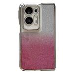 For OPPO Find N2 Electroplating Frame + Glitter Paper Full Coverage Phone Case(Pink)