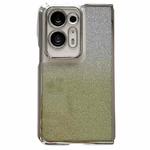For OPPO Find N2 Electroplating Frame + Glitter Paper Full Coverage Phone Case(Green)
