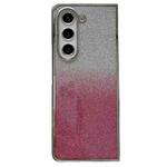 For Samsung Galaxy Z Fold4 Electroplating Frame + Glitter Paper Full Coverage Phone Case(Pink)