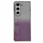 For Samsung Galaxy Z Fold6 Electroplating Frame + Glitter Paper Full Coverage Phone Case(Purple)