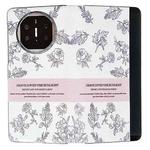 For Huawei Mate X5 / X2 Sketching Flowers Flip Leather Phone Case(Pink)