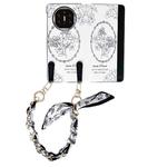 For Huawei Mate X5 / X2 Sketching Flowers Flip Leather Phone Case with Bracelet(Black)