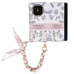 For Huawei Mate X5 / X2 Sketching Flowers Flip Leather Phone Case with Bracelet(Pink)