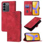 For vivo V27 5G / V27 Pro 5G Global Skin Feel Embossed Leather Phone Case(Red)