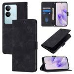 For vivo V29 5G Global / V29 Pro Skin Feel Embossed Leather Phone Case(Black)