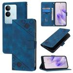 For vivo V29 5G Global / V29 Pro Skin Feel Embossed Leather Phone Case(Blue)