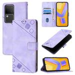 For vivo V30 5G / V30 Pro 5G Global Skin Feel Embossed Leather Phone Case(Light Purple)