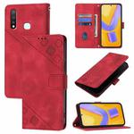 For vivo Y19 / Y5s / U3 / U20 / Z5i Skin Feel Embossed Leather Phone Case(Red)