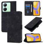 For vivo Y36 4G / 5G Global / Y36 4G India Skin Feel Embossed Leather Phone Case(Black)