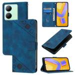 For vivo Y36 4G / 5G Global / Y36 4G India Skin Feel Embossed Leather Phone Case(Blue)
