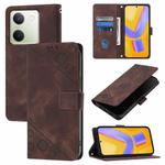 For vivo Y100 5G IDN / Y200e 5G Global Skin Feel Embossed Leather Phone Case(Brown)