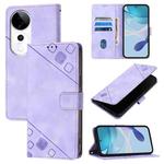 For vivo S19 Pro Skin Feel Embossed Leather Phone Case(Light Purple)