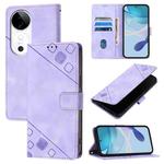 For vivo S19 Skin Feel Embossed Leather Phone Case(Light Purple)