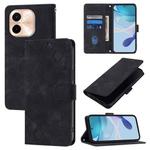 For vivo Y28 4G Skin Feel Embossed Leather Phone Case(Black)