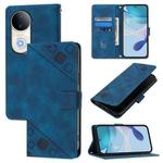 For vivo S20 5G Skin Feel Embossed Leather Phone Case(Blue)