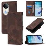 For vivo S20 5G Skin Feel Embossed Leather Phone Case(Brown)