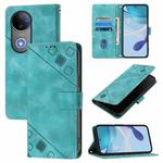 For vivo V50 5G Global Skin Feel Embossed Leather Phone Case(Green)