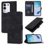 For vivo Y29 4G Global Skin Feel Embossed Leather Phone Case(Black)
