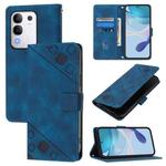 For vivo Y29 4G Global Skin Feel Embossed Leather Phone Case(Blue)