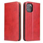For iPhone 12 Pro Max Fierre Shann PU Genuine Leather Texture Horizontal Flip Leather Case with Holder & Card Slots & Wallet(Red)
