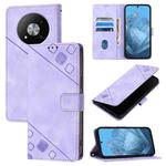 For ZTE Blade A73 5G Skin Feel Embossed Leather Phone Case(Light Purple)