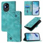 For ZTE Blade A35 Lite / A35 Core Skin Feel Embossed Leather Phone Case(Green)